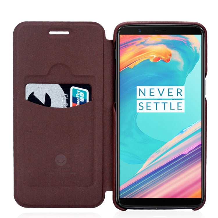 Lenuo Ledream Flip Series for OnePlus 5T PU + PC Horizontal Flip Leather Case with Card Slots