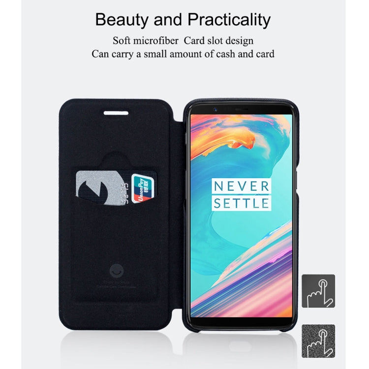 Lenuo Ledream Flip Series for OnePlus 5T PU + PC Horizontal Flip Leather Case with Card Slots