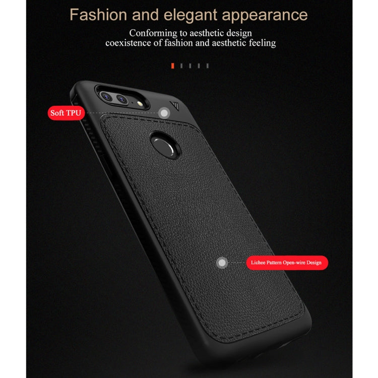 Lenuo Leshen Series for OnePlus 5T TPU Litchi Texture Dropproof Protective Back Cover Case