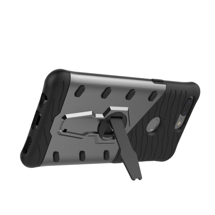 For OnePlus 5T PC + TPU Dropproof Sniper Hybrid Protective Back Cover Case with 360 Degree Rotation Holder