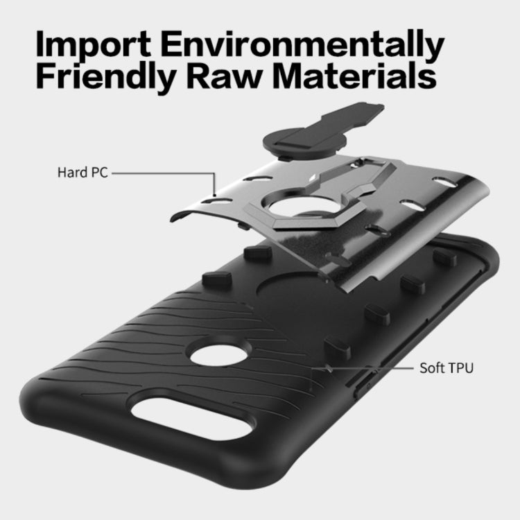 For OnePlus 5T PC + TPU Dropproof Sniper Hybrid Protective Back Cover Case with 360 Degree Rotation Holder