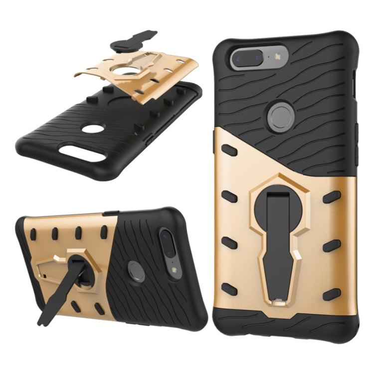 For OnePlus 5T PC + TPU Dropproof Sniper Hybrid Protective Back Cover Case with 360 Degree Rotation Holder