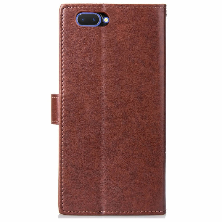 Lucky Clover Pressed Flowers Pattern Leather Case for OPPO A5, with Holder & Card Slots & Wallet & Hand Strap