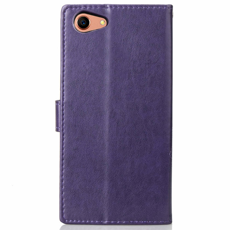 Lucky Clover Pressed Flowers Pattern Leather Case for OPPO A83, with Holder & Card Slots & Wallet & Hand Strap