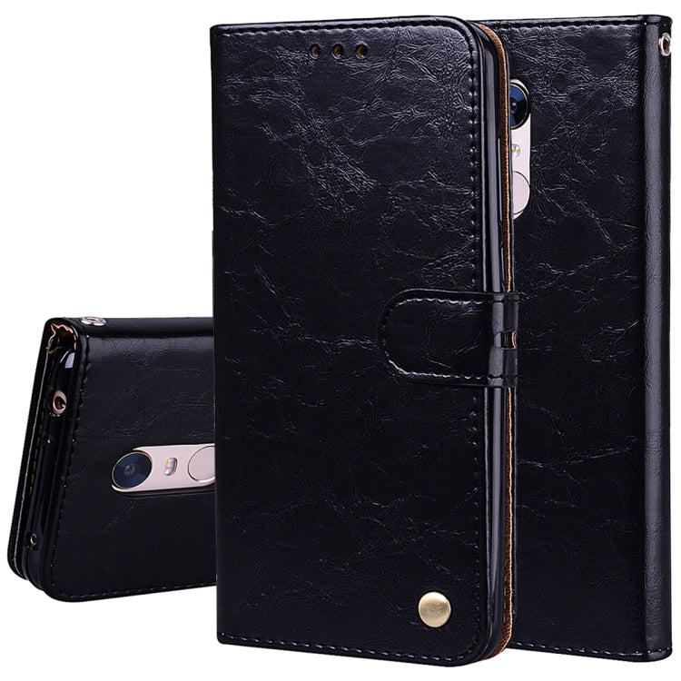 For Xiaomi Redmi 5 Plus Oil Wax Texture Horizontal Flip Leather Case with Holder
