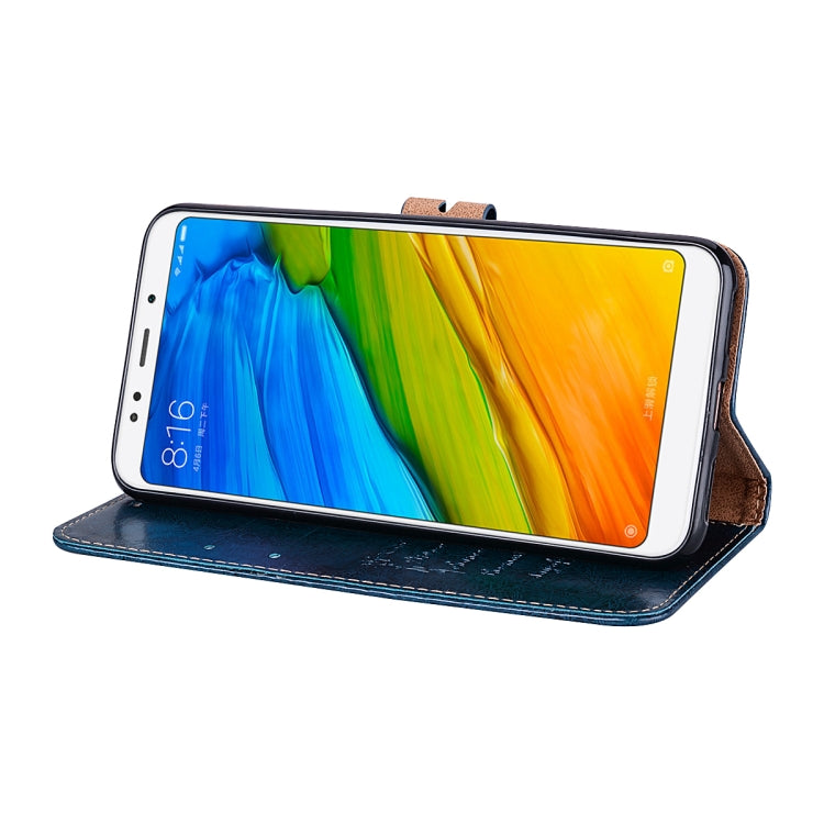 For Xiaomi Redmi 5 Plus Oil Wax Texture Horizontal Flip Leather Case with Holder