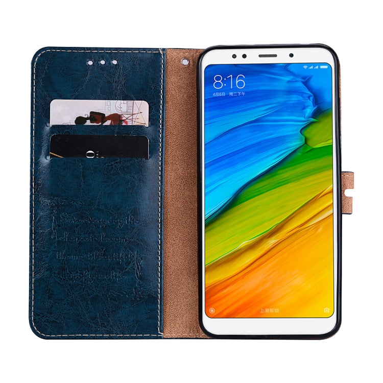 For Xiaomi Redmi 5 Oil Wax Texture Horizontal Flip Leather Case with Holder & Card Slots & Wallet
