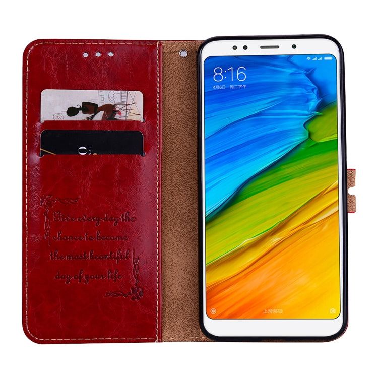 For Xiaomi Redmi 5 Oil Wax Texture Horizontal Flip Leather Case with Holder & Card Slots & Wallet