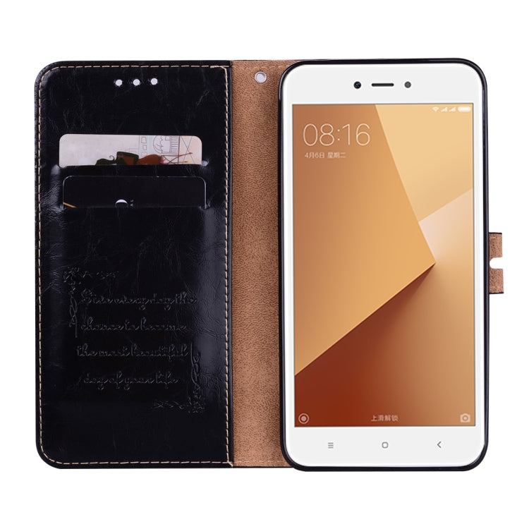 For Xiaomi Redmi Note 5A Without Fingerprint Identification Oil Wax Texture Horizontal Flip Leather Case with Holder & Card Slots & Wallet
