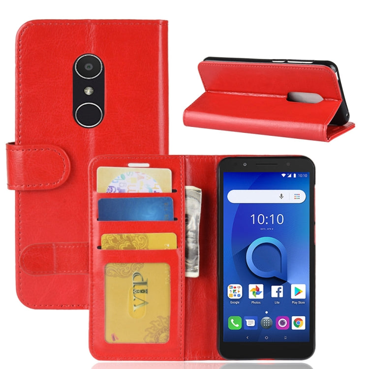 Crazy Horse Texture Horizontal Flip Leather Case for Alcatel 1x, with Wallet & Holder & Card Slots