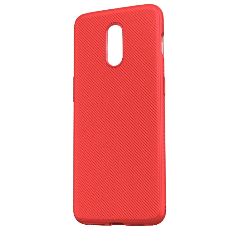 lenuo Leshen Series Stripe Texture TPU Case for OnePlus 6T(Red)