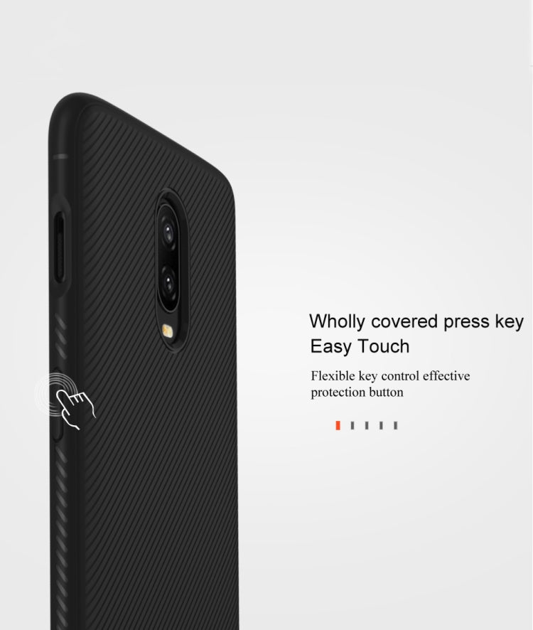 lenuo Leshen Series Stripe Texture TPU Case for OnePlus 6T(Red)