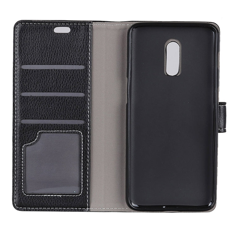 Litchi Texture Horizontal Flip Leather Case for OnePlus 6T, with Holder & Card Slots & Wallet