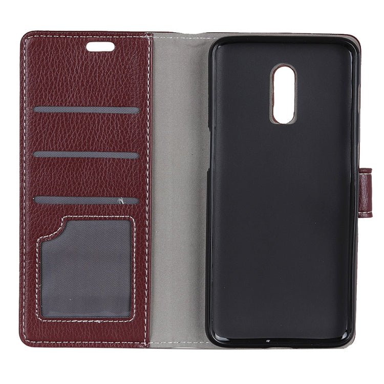 Litchi Texture Horizontal Flip Leather Case for OnePlus 6T, with Holder & Card Slots & Wallet