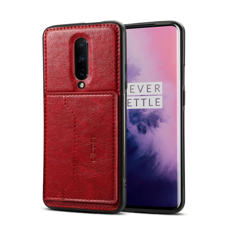 Dibase TPU + PC + PU Crazy Horse Texture Protective Case for OnePlus 7 Pro, with Holder & Card Slots