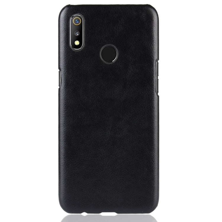Shockproof Litchi Texture PC + PU Case for OPPO Realme 3