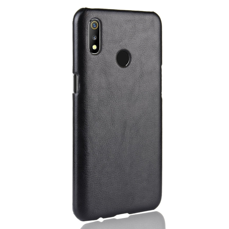 Shockproof Litchi Texture PC + PU Case for OPPO Realme 3