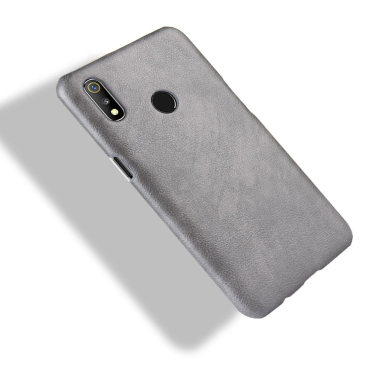 Shockproof Litchi Texture PC + PU Case for OPPO Realme 3