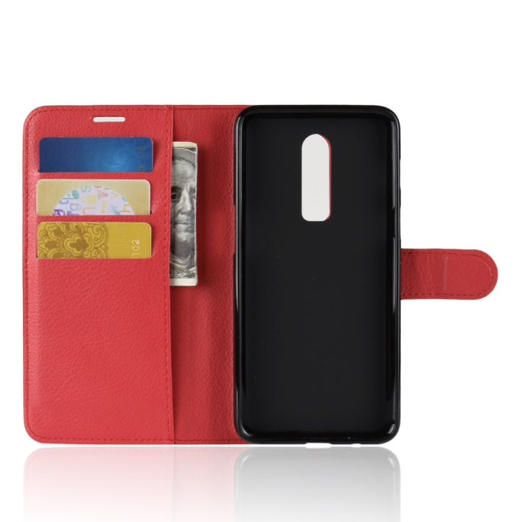 For OnePlus 6 Litchi Texture Horizontal Flip Leather Case with Holder & Card Slots & Wallet