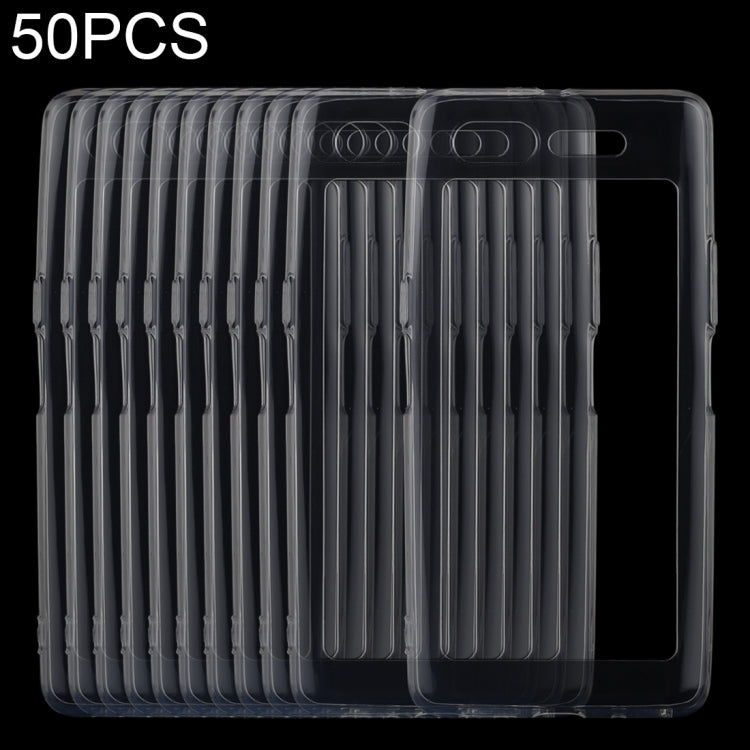50 PCS 0.75mm Ultrathin Transparent TPU Soft Protective Case for ZTE nubia X