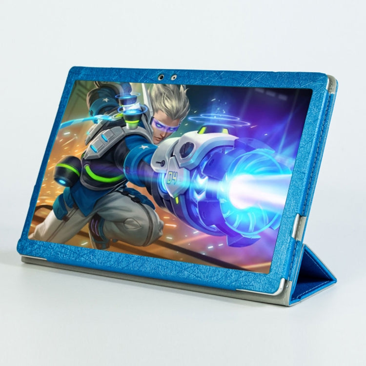 For Teclast T10 & T20 Steel Wire Texture Horizontal Flip Leather Case with Three-folding Holder & Sleep / Wake up Function