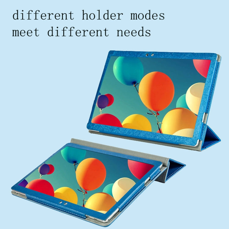 For Teclast T10 & T20 Steel Wire Texture Horizontal Flip Leather Case with Three-folding Holder & Sleep / Wake up Function