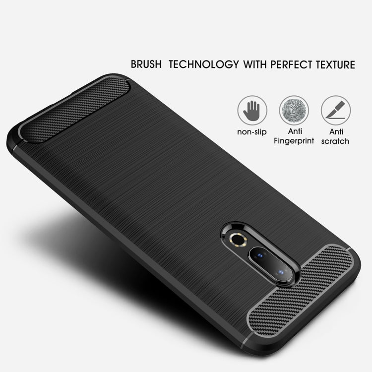 Brushed Texture Carbon Fiber Shockproof TPU Case for Meizu 16