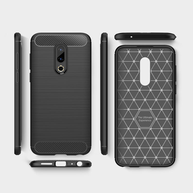 Brushed Texture Carbon Fiber Shockproof TPU Case for Meizu 16