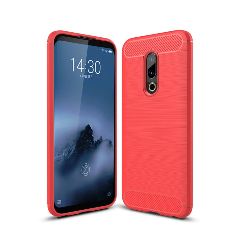Brushed Texture Carbon Fiber Shockproof TPU Case for Meizu 16