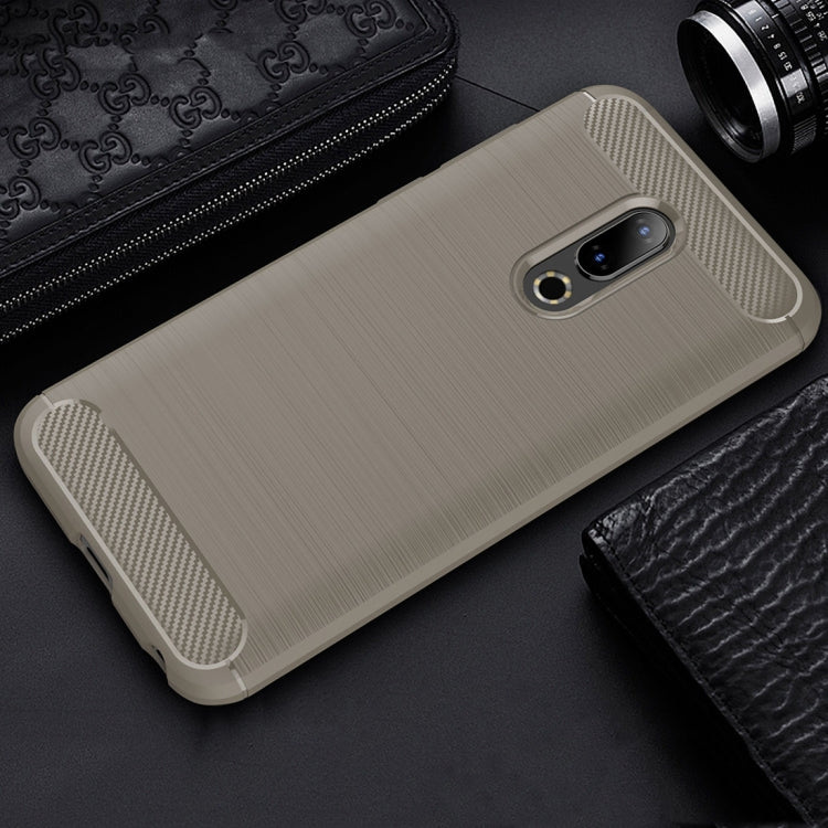 Brushed Texture Carbon Fiber Shockproof TPU Case for Meizu 16 Plus