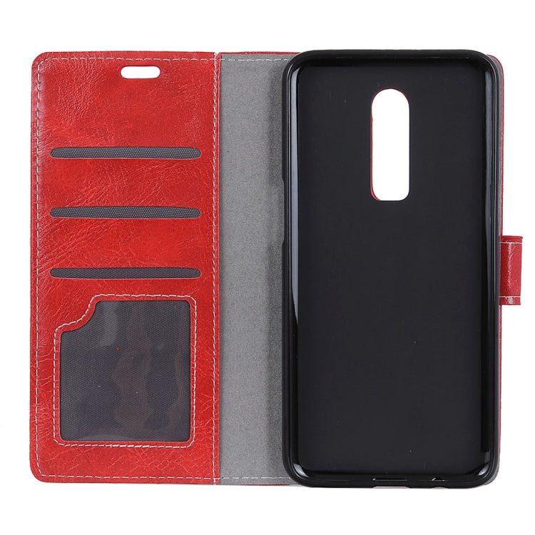 Retro Crazy Horse Texture Horizontal Flip Leather Case for OnePlus 6T , with Holder & Card Slots & Wallet & Photo Frame