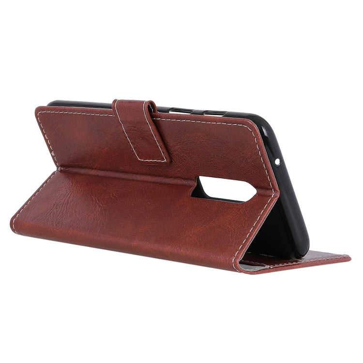 Retro Crazy Horse Texture Horizontal Flip Leather Case for OnePlus 6T , with Holder & Card Slots & Wallet & Photo Frame