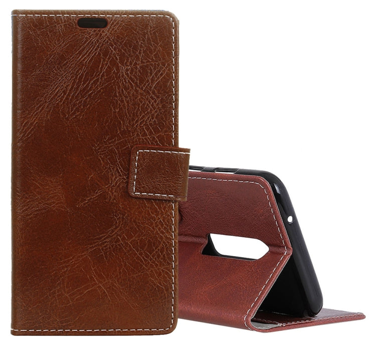 Retro Crazy Horse Texture Horizontal Flip Leather Case for OnePlus 6T , with Holder & Card Slots & Wallet & Photo Frame