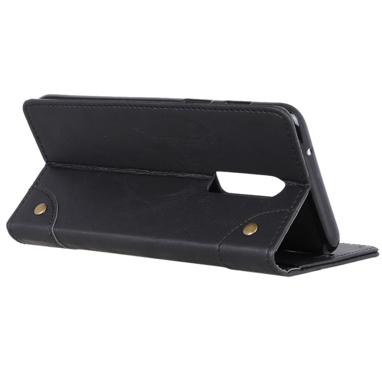 Copper Buckle Retro Crazy Horse Texture Horizontal Flip Leather Case for OnePlus 6T, with Holder & Card Slots & Wallet