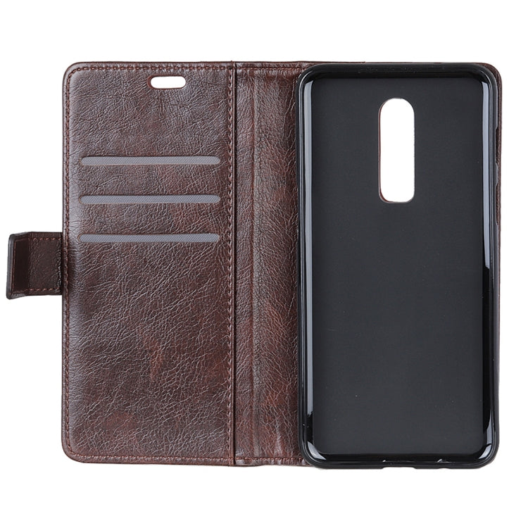 Copper Buckle Nappa Texture Horizontal Flip Leather Case for OnePlus 6T, with Holder & Card Slots & Wallet