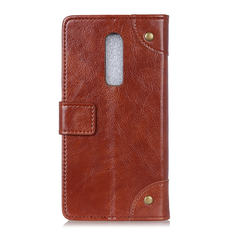 Copper Buckle Nappa Texture Horizontal Flip Leather Case for OnePlus 6T, with Holder & Card Slots & Wallet