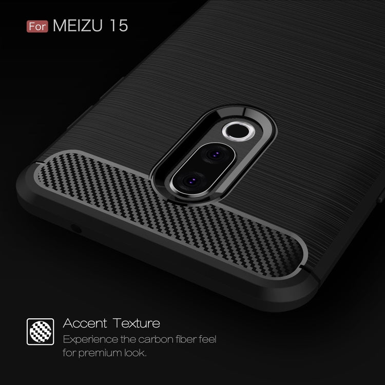 Brushed Texture Carbon Fiber Shockproof TPU for Meizu 15