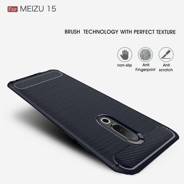 Brushed Texture Carbon Fiber Shockproof TPU for Meizu 15