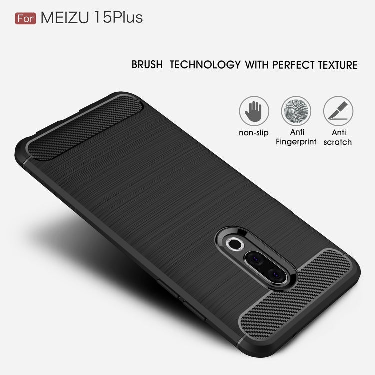 Brushed Texture Carbon Fiber Shockproof TPU for Meizu 15 Plus