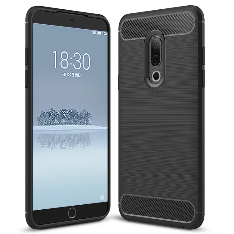 Brushed Texture Carbon Fiber Shockproof TPU for Meizu 15 Plus