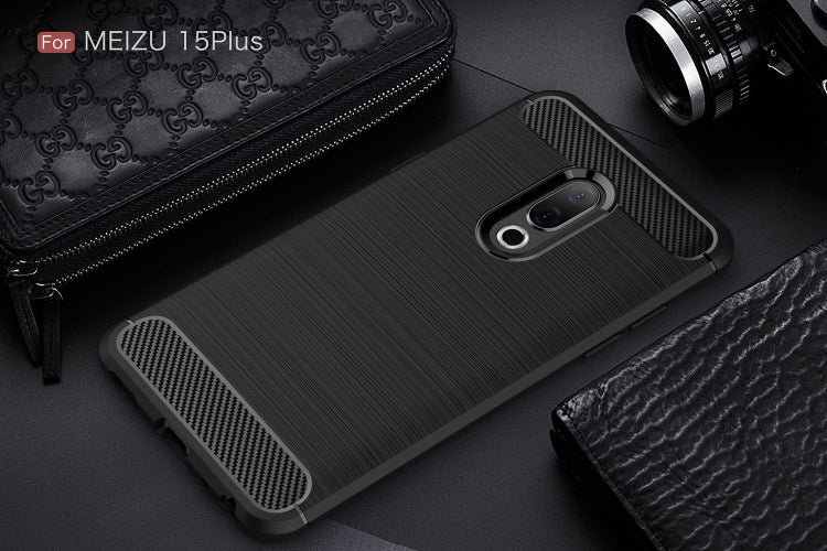 Brushed Texture Carbon Fiber Shockproof TPU for Meizu 15 Plus