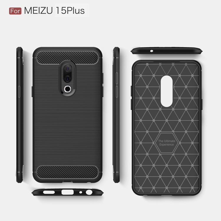 Brushed Texture Carbon Fiber Shockproof TPU for Meizu 15 Plus