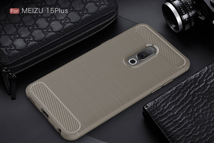 Brushed Texture Carbon Fiber Shockproof TPU for Meizu 15 Plus