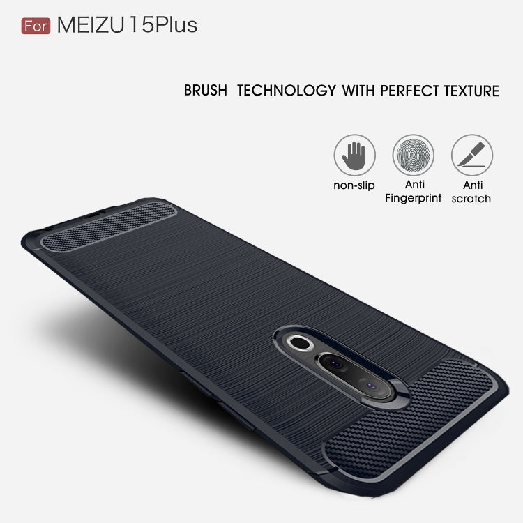 Brushed Texture Carbon Fiber Shockproof TPU for Meizu 15 Plus