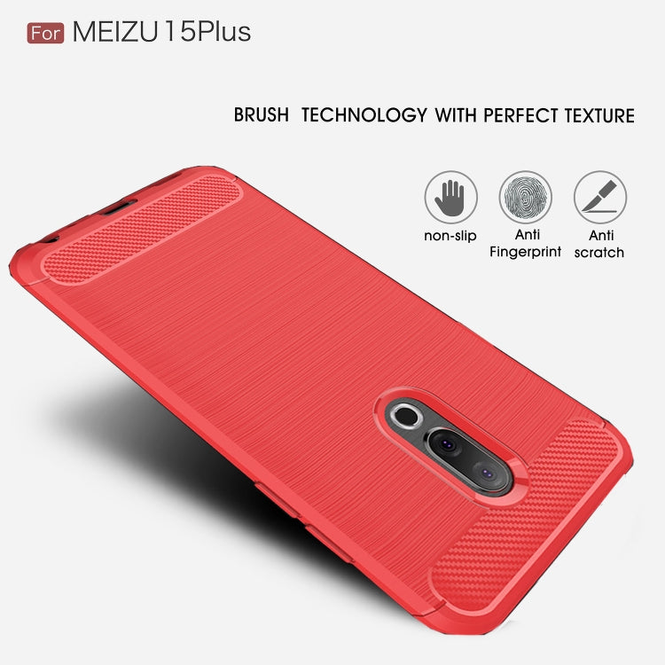 Brushed Texture Carbon Fiber Shockproof TPU for Meizu 15 Plus