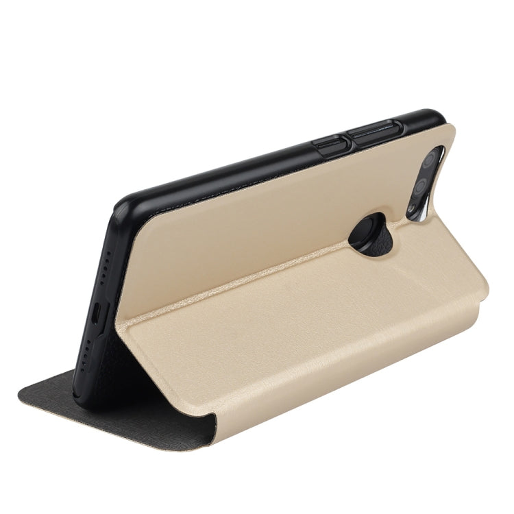 OCUBE Spring Texture Horizontal Flip Leather Case for BLUBOO D6, with Holder (Gold)