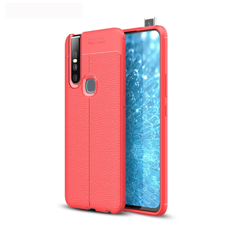 Litchi Texture TPU Shockproof Case for Vivo V15 (Red)