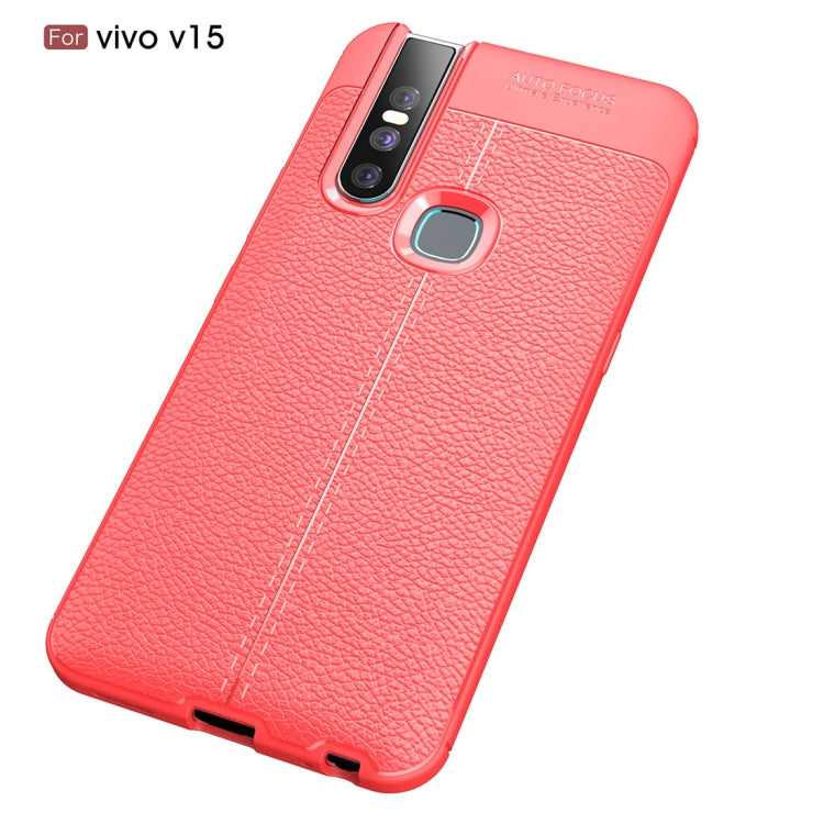 Litchi Texture TPU Shockproof Case for Vivo V15 (Red)