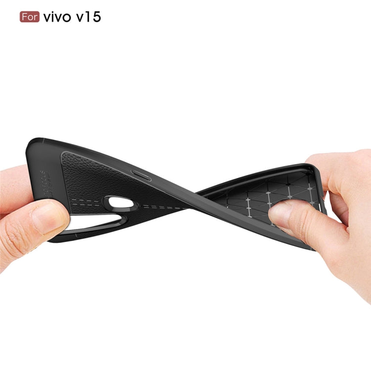 Litchi Texture TPU Shockproof Case for Vivo V15 (Red)