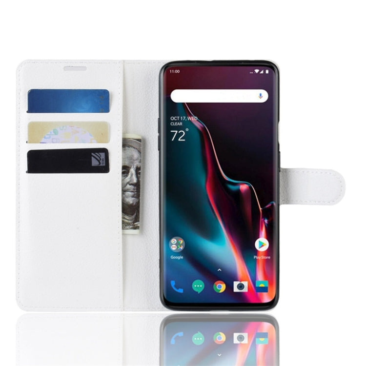 Litchi Texture Horizontal Flip Leather Case for OnePlus 7 Pro, with Wallet & Holder & Card Slots